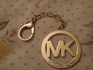Michael Kors Logo Keyholder Pendant Gold Tone Hanging Purse Charm Fob