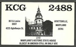 Hyattsville, Maryland / Amature Radio / QSL Card. (Nice Item)