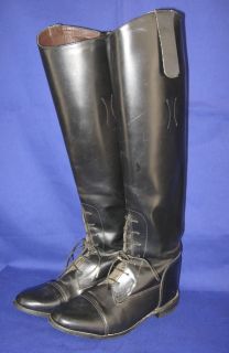 Essex Riding Black Tall Boots 5.5 M USA Made
