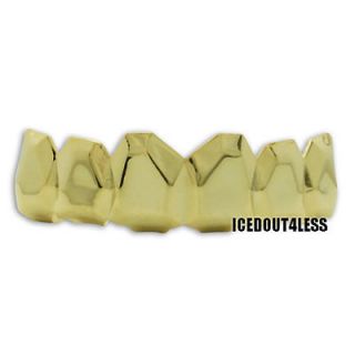 Shiny Gold Finish Block Style Universal Teeth Grill