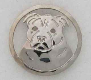 Staffordshire Bull Terrier Jewelry Silver Pin by Touchstone