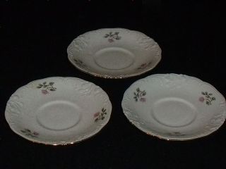 Wawel China Made In Poland Pink Floral THREE Small Saucers 5 FREE US