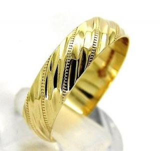 9Ct Gold 6mm Patterned Wedding Ring Size Q Millenium Hallmark