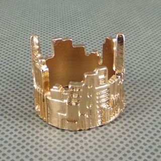 Vintage Antiqued Style Metal Luxury Mini Old Castle Ring