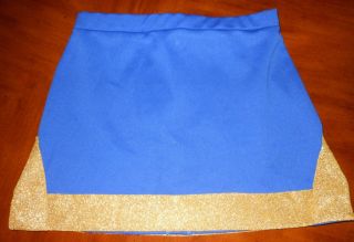 Motionwear Blue Gold Halloween CHEER Cheerleading Skirt Uniform Child