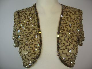 gorgeous sequin bolero top (gold, gunmetal or bronze)