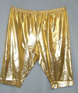 Plus Size 4X 5X Metallic Capri Leggings Roamans Gold