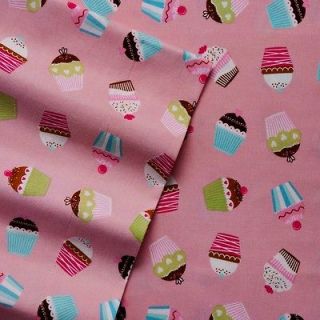 New QUEEN Size Flannel Sheet Set Pink CUPCAKE 4 Piece Sheets Home