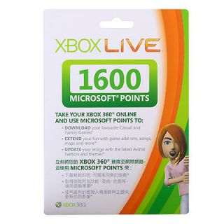 XBox 360 LIVE 1600 Microsoft Points Card