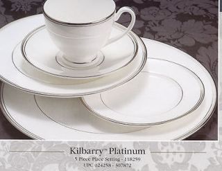 5pc PLACE SETTINGS WATERFORD KILBARRY PLATINUM UNUSED WITH TAGS