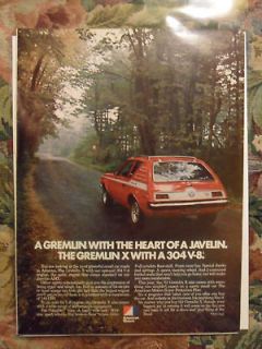 1972 Print Ad AMC Gremlin X Hatchback Heart of Javelin