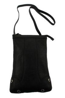 Bodhi NEW Eastside Black Leather Fold Over Gommet Crossbody Handbag