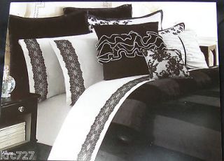NEW daisy fuentes CAL KING sheet set ALLURE 300 TC ivory black lace