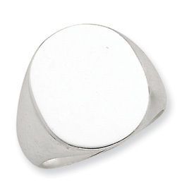 Brand New Sterling Silver 17mm x 13mm Signet Mens Ring