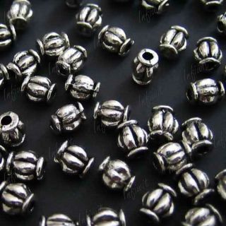 200 Tibetan Silver Barrel Metal Beads Wholesale Cheap 5x4 TS1642