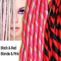 DREADLOCKS SINGLE ENDED COLOURED HAIR EXTENSIONS  TANGLE FREE  COLOUR