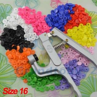 Kit w/150 Set 10 Color Size 16 Plastic Resin Snaps Ribbon Button