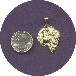 SPANIEL PENDANT in 24 karat GOLD PLATED PEWTER with 