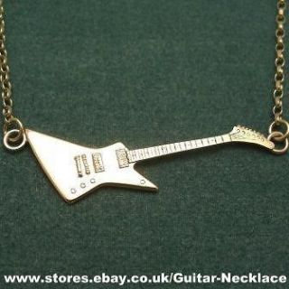 Large 9k gold Gibson Explorer Miniature guitar necklace
