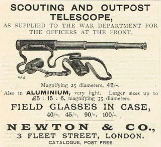 1900 AD Newton Scouting and Outpost Telescope 3 Fleet St., London