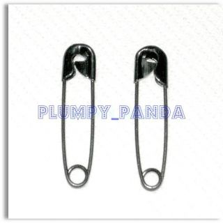 MEDIUM large SMALL coiled safety pins black NOIR embellishment swing