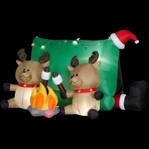 FT HOLIDAY REINDEER ROASTING SMORES W/SANTA LIGHTED YARD INFLATABLE