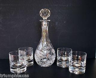 Long Neck Heavy Cut Lead Crystal Liquor Wine Decanter Bottle Container