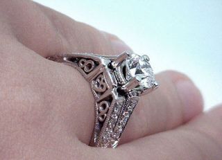BRAND NEW $11,000 TACORI PLAT 1 Carat SI2 H EGL Engagement & Wed Ring