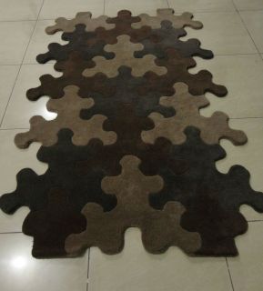 Indian Hand Tufted Modern Puzzle Designer Wool Carpet Rug Alfombras