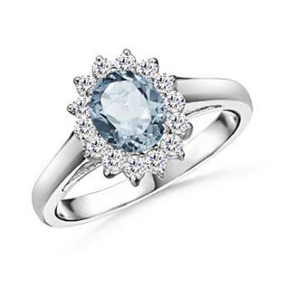 Different Style of Aquamarine and Diamond Ring in 9k white Gold