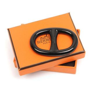 HC 2 HERMES Black Chaine dAncre Scarf Ring With Box