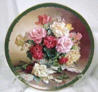 VICTORIAN BEAUTY COLLECTOR PLATE VIEONNE MORLEYS ROMANTIC ROSES
