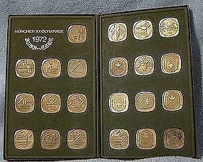1972 MUNICH OLYMPICS COIN MEDALLIONS in CASE