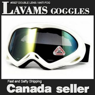 Newly listed Lavams White Gold Clean Double Antifog Brand SKI GOGGLES