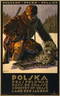 1927 poster Polska  Kraj polowan / S. Norblin.