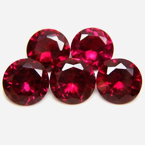 Round 5mm Synthetic Red Ruby #5 Loose Gemstone Lot