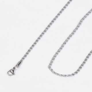Lowest price wholesale solid silver 4mmFashion twisted rope necklace