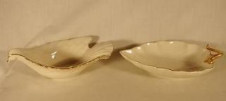 Lenox China Gold Trimmed Serving Pieces, Bird Shaped Bowl, Leaf