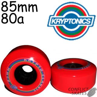 KRYPTONICS Classic K Skateboard Wheels 85mm 80a Red Race Downhill