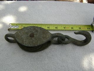 OLD 2+1/2 INCH STEEL PULLEY BLOCK BOAT SHIP TACKLE