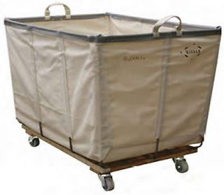 Wht. Canvas Laundry Basket Truck(With Wheels)6 Bushel