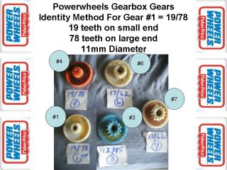 PowerWheels Gear Box Gears SPECIFY THE ONE YOU NEED EITHER 1, 3, 4, 6