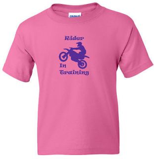 Motorcycle RIDER IN TRAINING Kids Youth T Shirt XS S M Pink Color