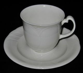 Royal Doulton PROFILE H5176 Cup & Saucer Set, White, Embossed