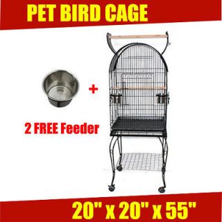 PET BIRD PARROT CANARY CAGE AVIARY STAND WHEEL EXTRA 2 STAINLESS STEEL