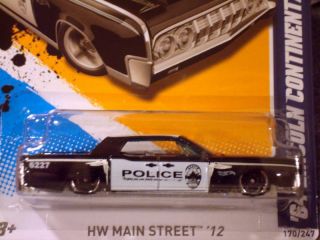 2012 Hot Wheels 170 64 Lincoln Continental Police BLACK Main Street 12