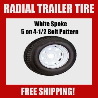 Trailer Tires St 205 75R15 Radial White Spoke Rims Wheels 15