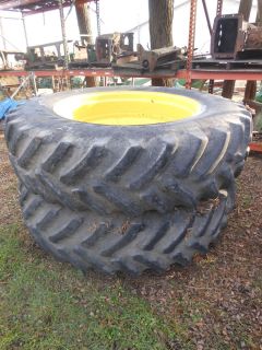 USED Armstrong 18.4x42 Tractor Tires 10 Bolt Rims, Radials, 2 Star #29