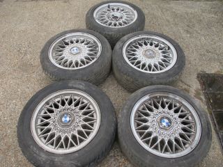 BMW E30 15 BBS Lattice Alloys Wheels 7J Et24 4x100 & Tyres Centre