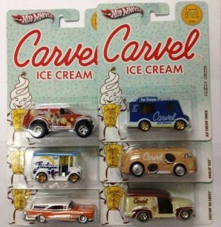 Hot Wheels Nostalgia Carvel Ice Cream Set of 6 Custom 52 Chevy Bread